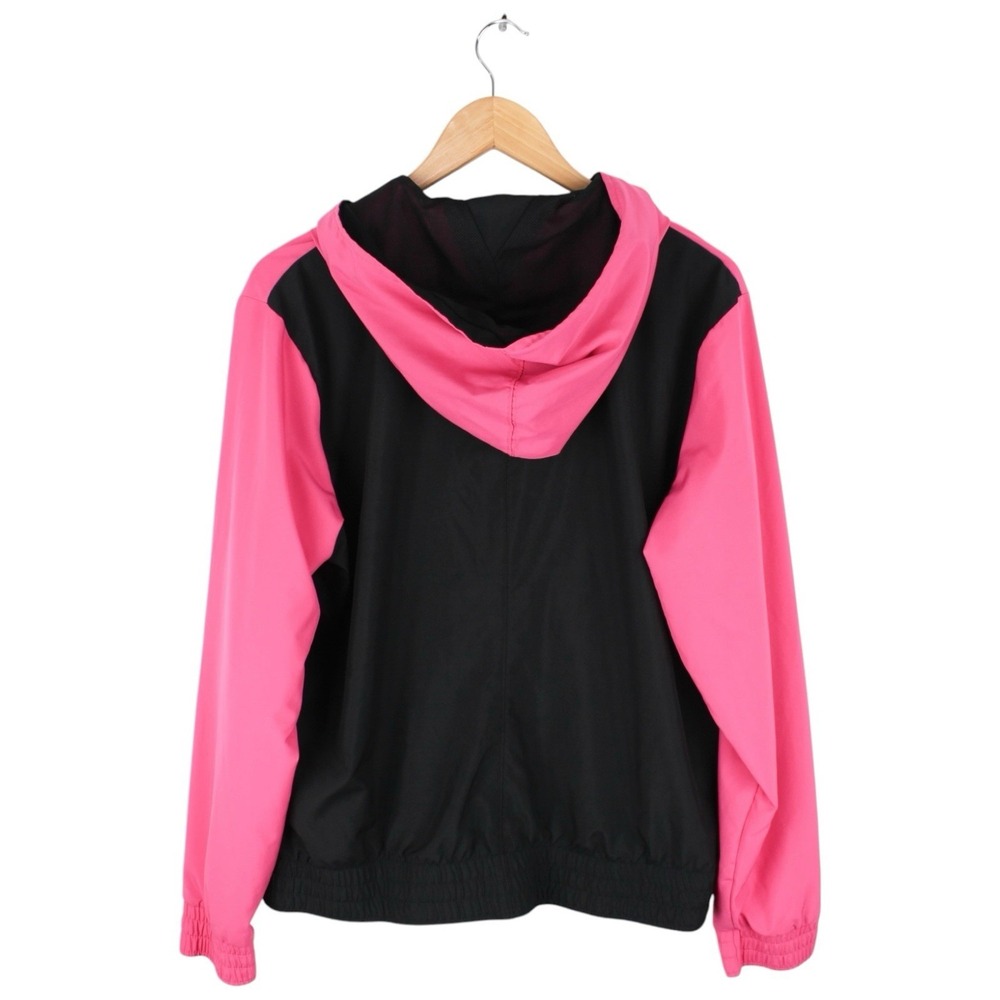 Vintage Nike Windbreaker Track Jacket Hooded Colorblock Pink Black Women's XL - Picture 4 of 4